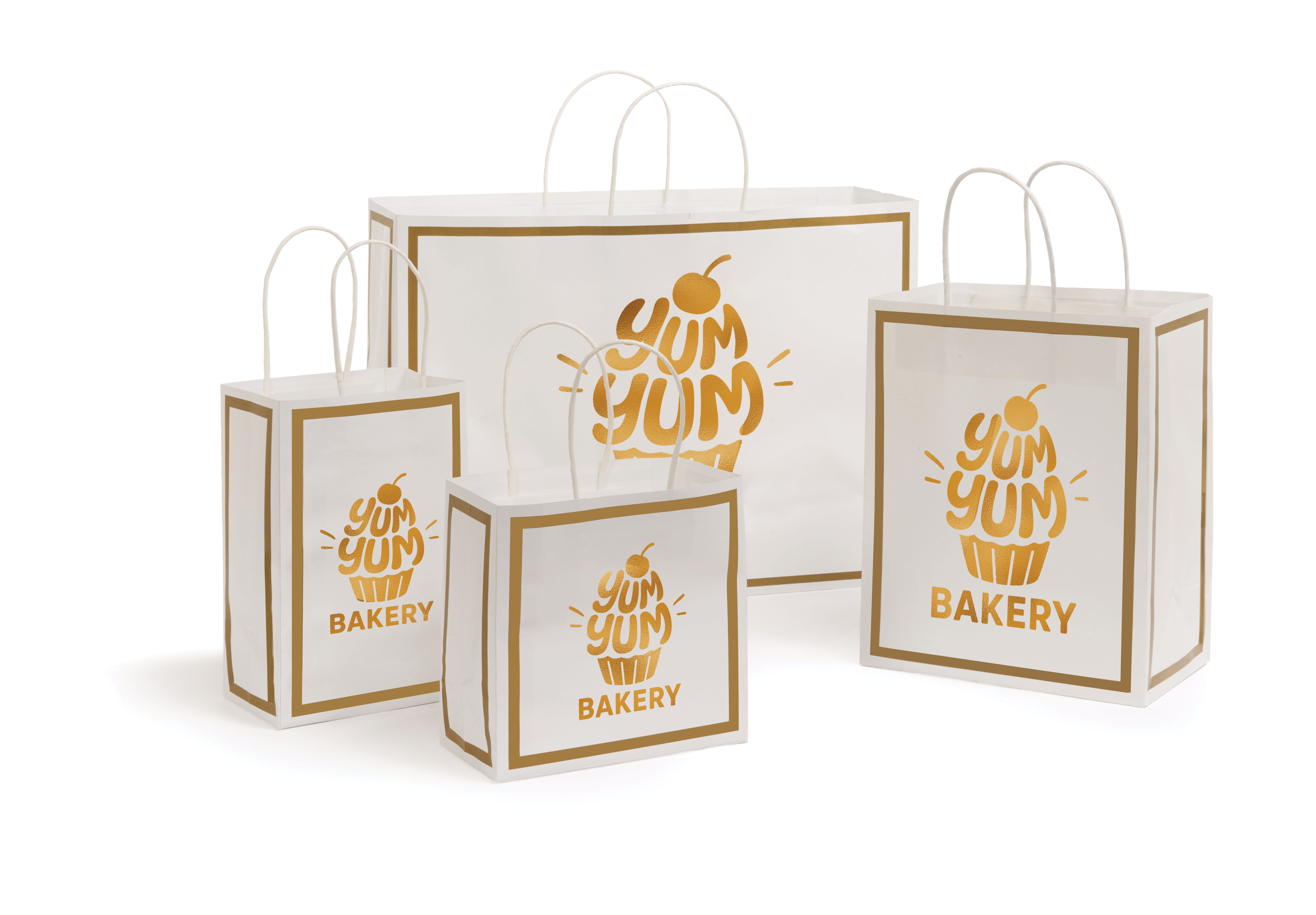 Hot Stamp Your Gold Luxe Borders Paper Gift Bags